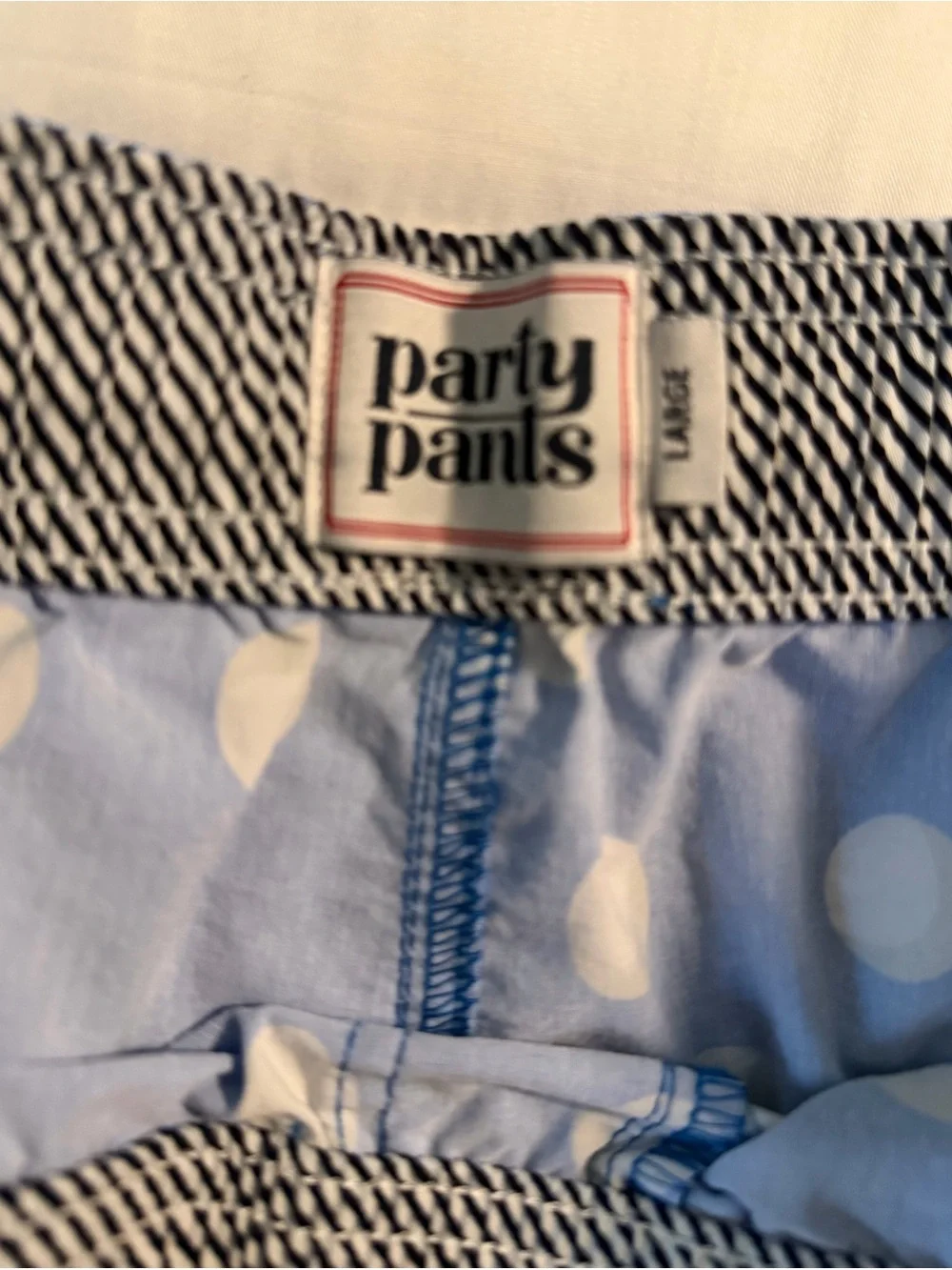 Men's Blue Party Print Swim Shorts with Red Cup Motif